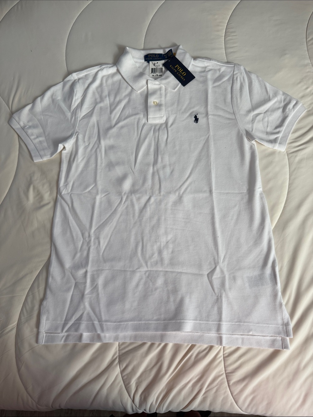 Polo by Ralph Lauren White Short Sleeve Polo with Navy Pony